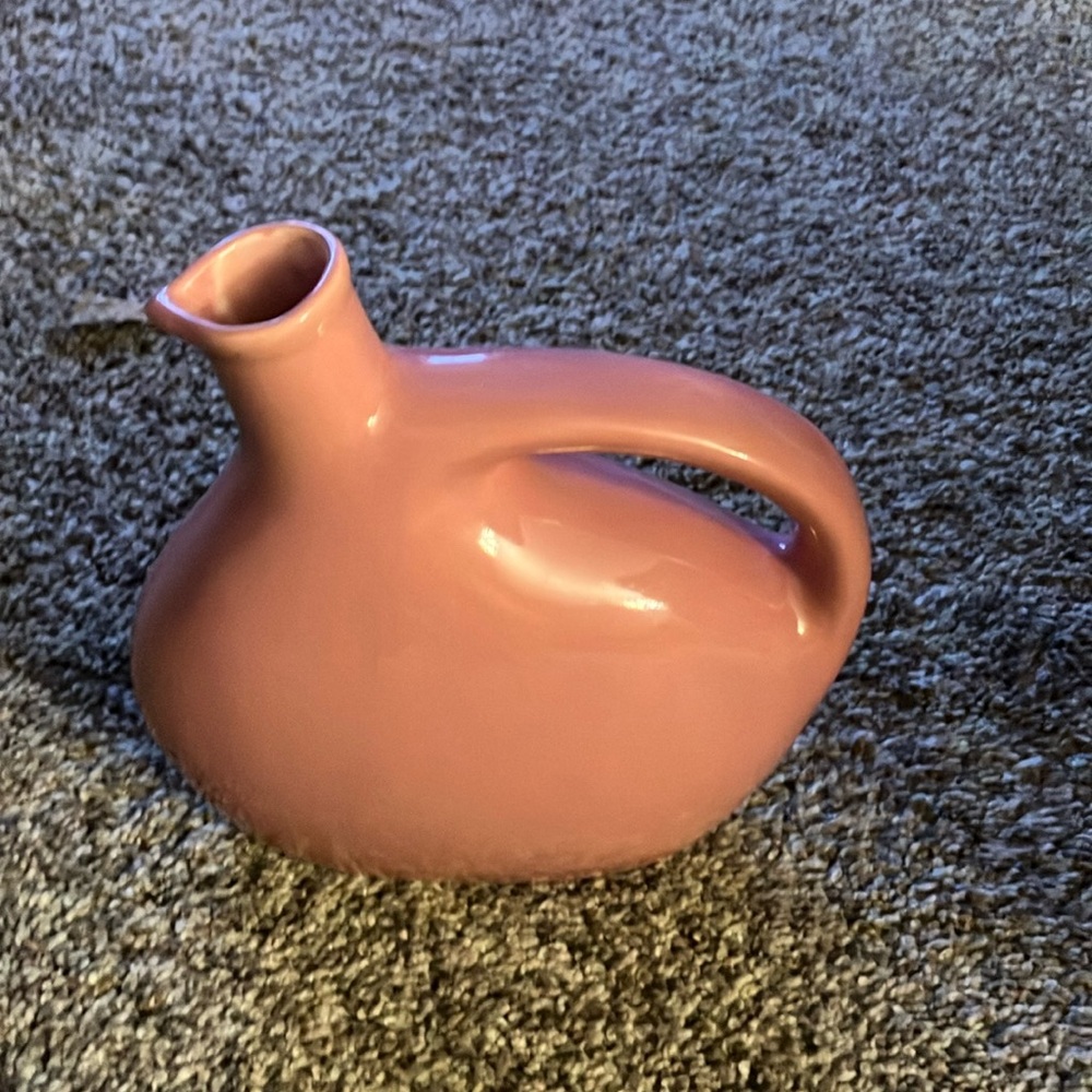 Vintage Mohawk Liqueur pink Decanter Ceramic Pottery Jug No Stopper